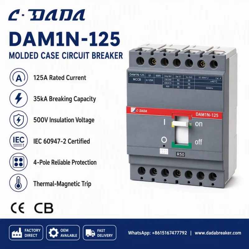 उप-वितरण अखण्डता सुनिश्चित गर्दै: C·DADA DAM1N-125 MCCB समाधान